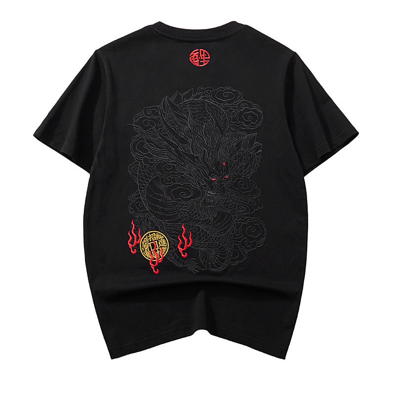 T-shirt with dragon embroidery