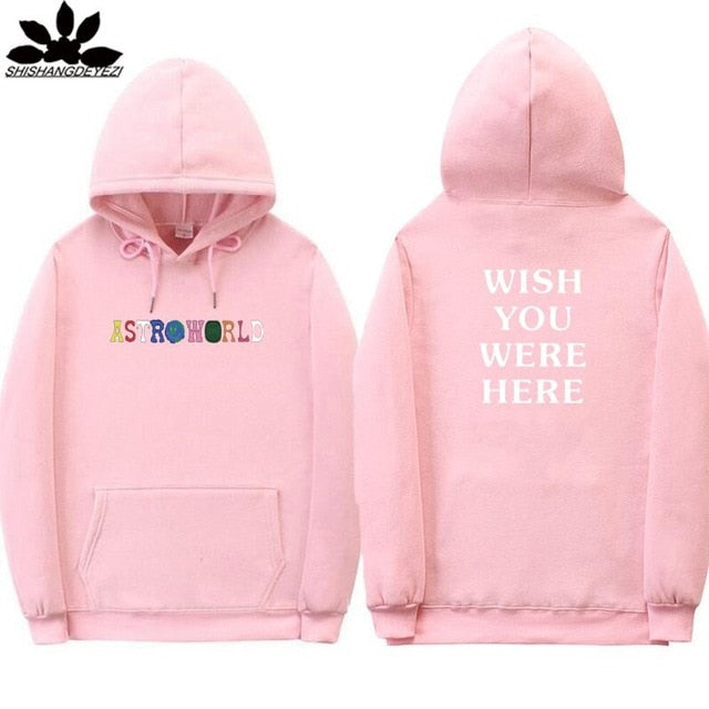 Bluzy z kapturem TRAVIS SCOTT ASTROWORLD WISH YOU WERE HERE fashion letter Bluza z kapturem ASTROWORLD streetwear Mężczyzna kobieta Bluza z kapturem