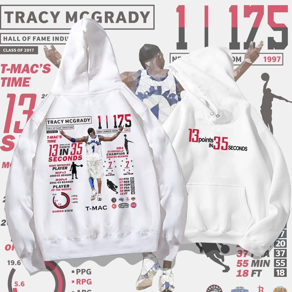 Mcgrady Honor Bluza z kapturem męska i damska na wiosnę i jesień Koszykówka Sportowa luźna bluza z kapturem na ramionach