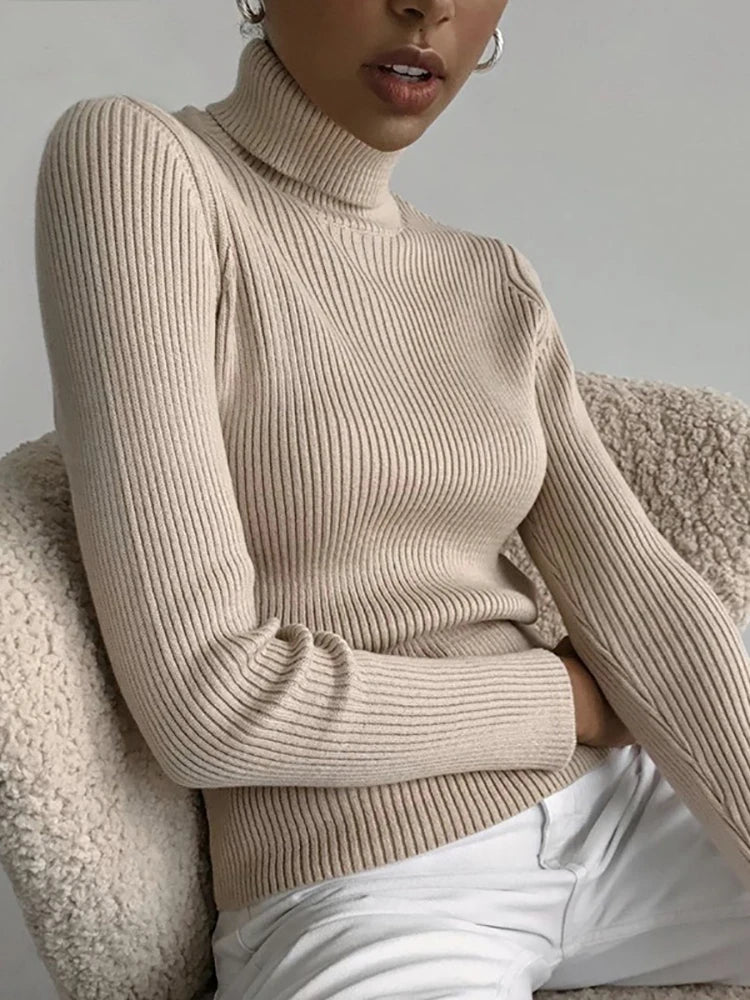 Warm sweater with a collar